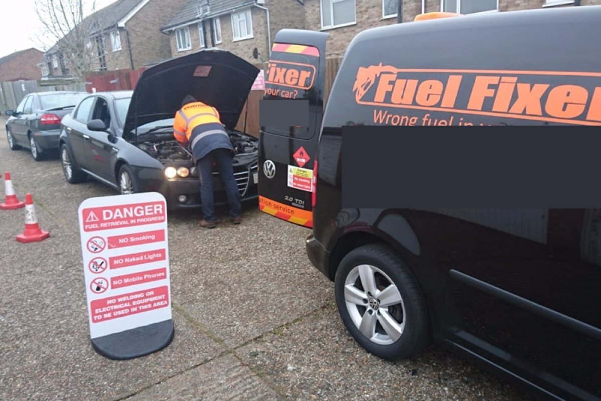 Mobile fuel drain van in Dowry